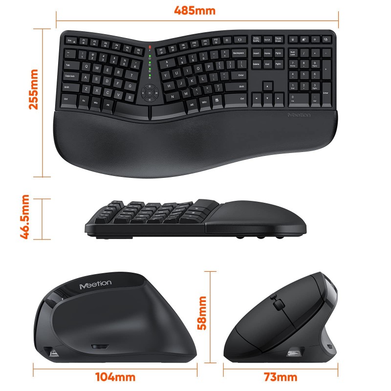 Ergonomisk sett med tastatur og mus